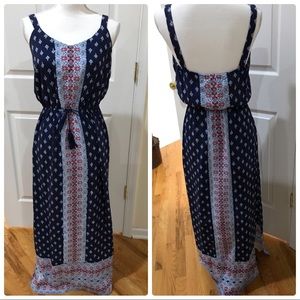 Long navy blue dress